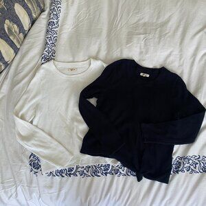 Madewell Texture & Thread Jacquard Knot-Front Top Bundle 2 pack